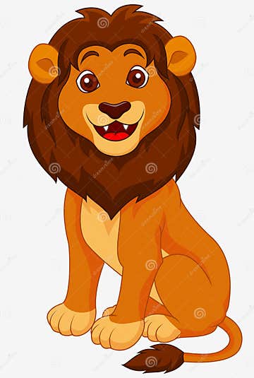 Funny lion cartoon stock vector. Illustration of cartoon - 30903959