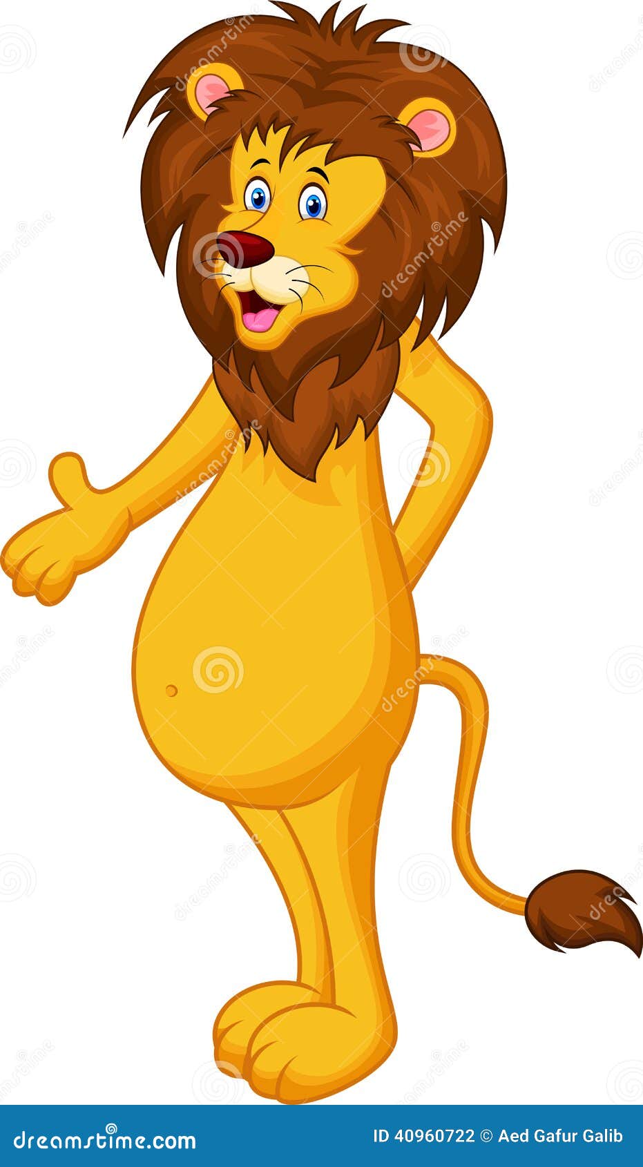 Funny Lion Cartoon Waving Hand Stock Vector - Illustration of ...