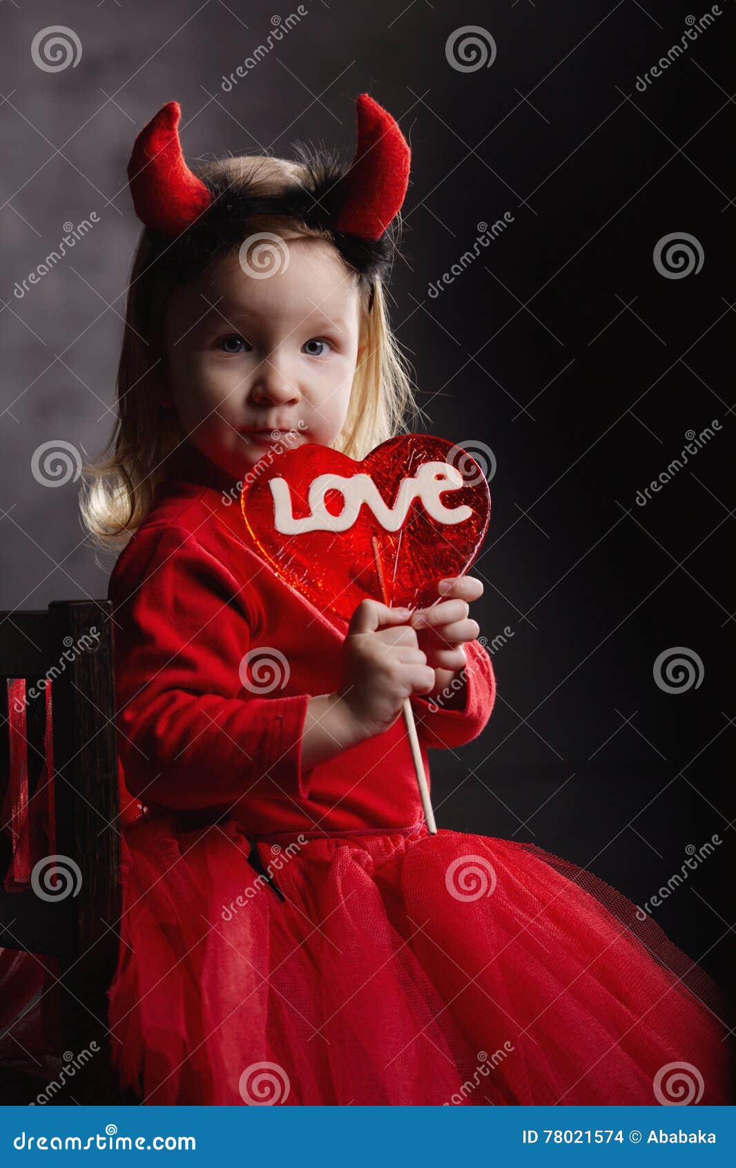 Funny Little Devil on Dark Background Stock Photo Image of costume