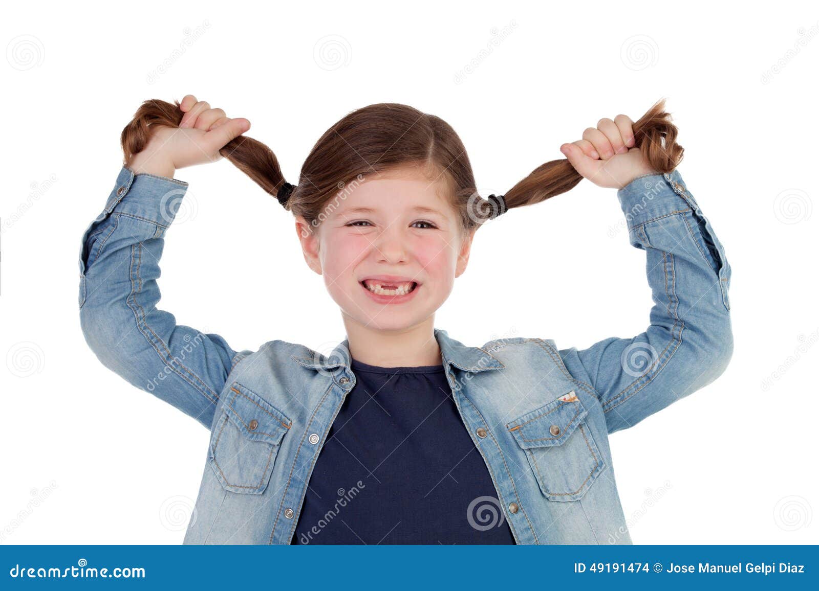 Little Girl Pulling Up Her Shirt