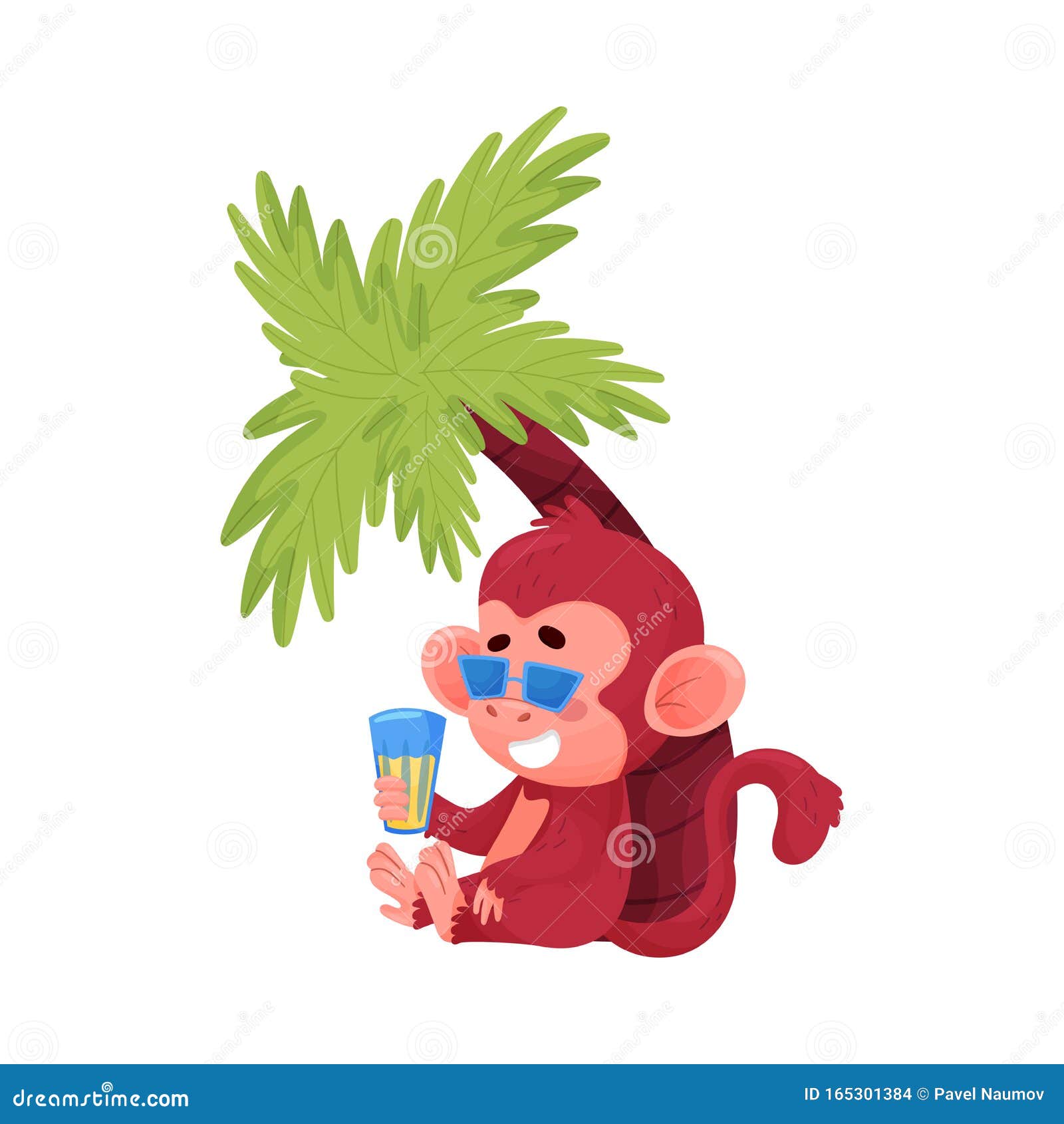Funny Little Red Monkey Dancing Vector Illustration Cartoon Character Stock  Vector - Illustration of leisure, island: 165301384