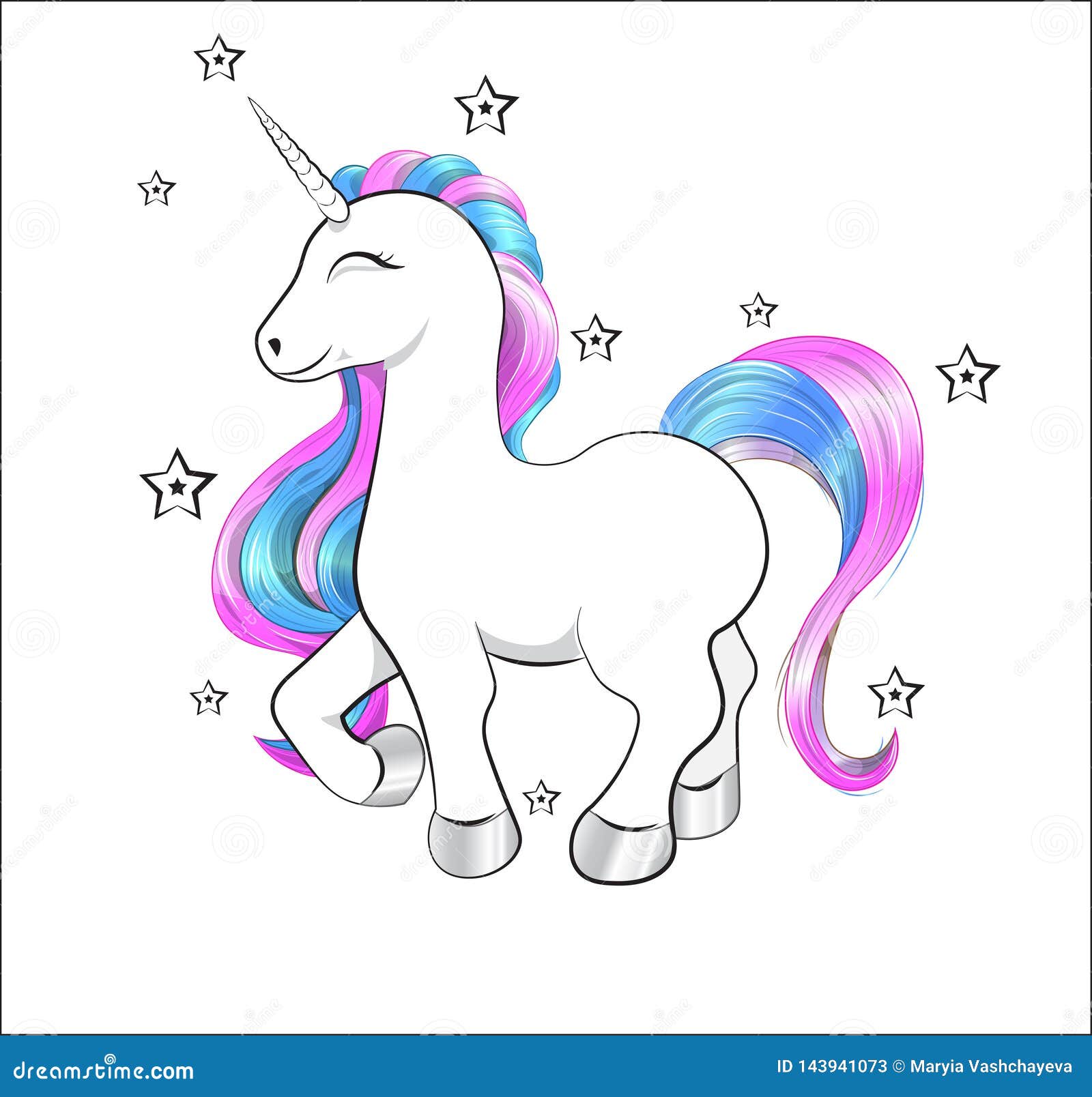 Unicorn Happy Birthday Card Stock Vector - Illustration of ...
