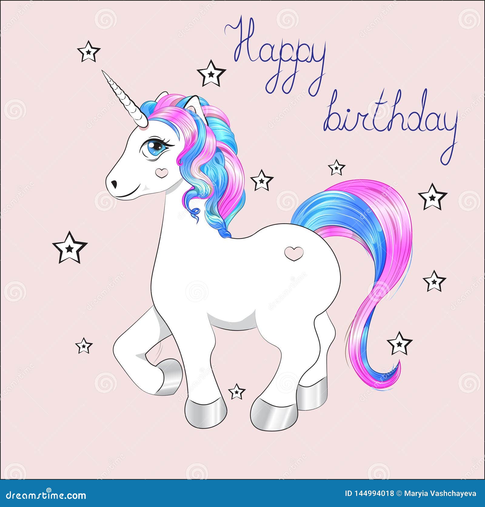 Unicorn Happy Birthday Card Stock Vector Illustration Of Congratulation Child Unicorn Happy Birthday Card Stock Vector Illustration Of Congratulation Child