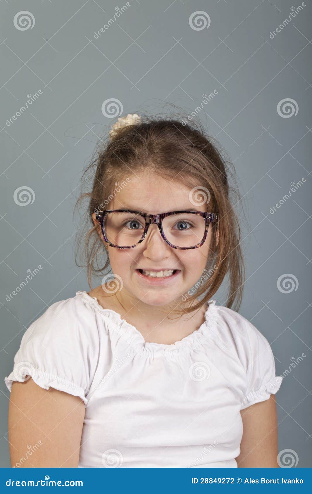 Funny Look of a Girl with Glasses Stock Photo Image of glasses, girl