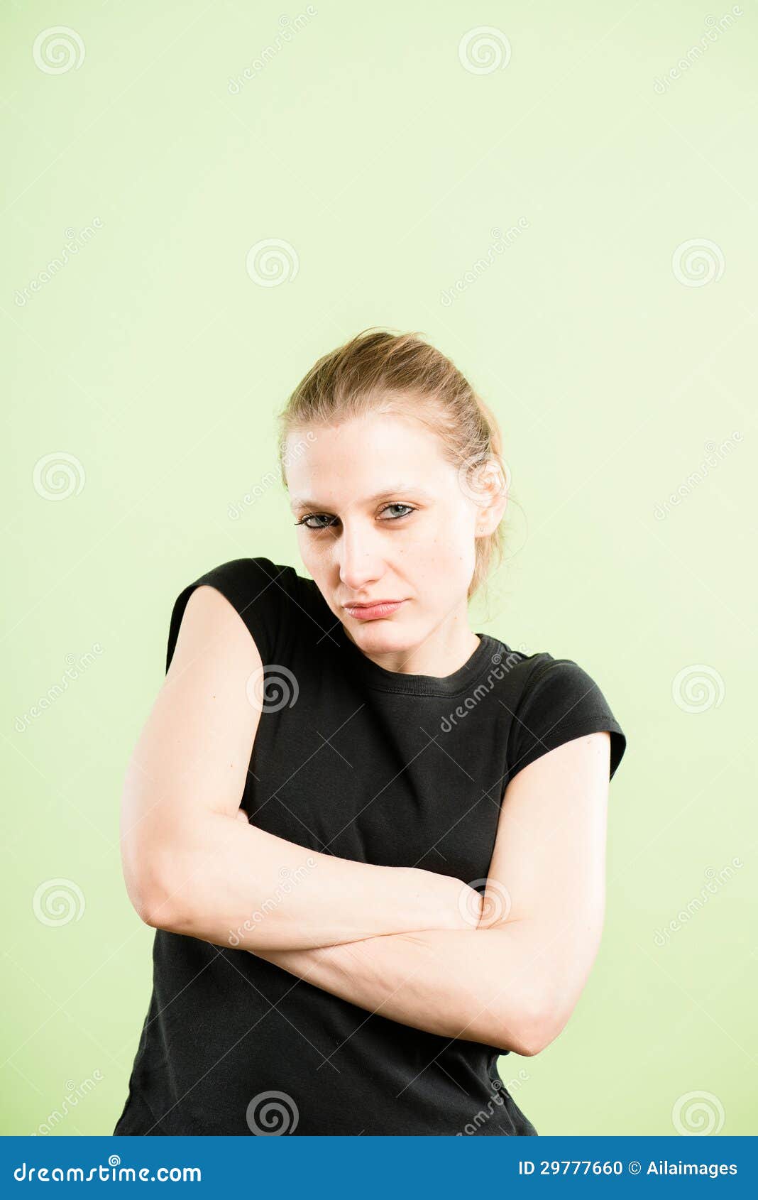 Funny Woman Portrait Real People High Definition Green Background Stock Photo Image of single