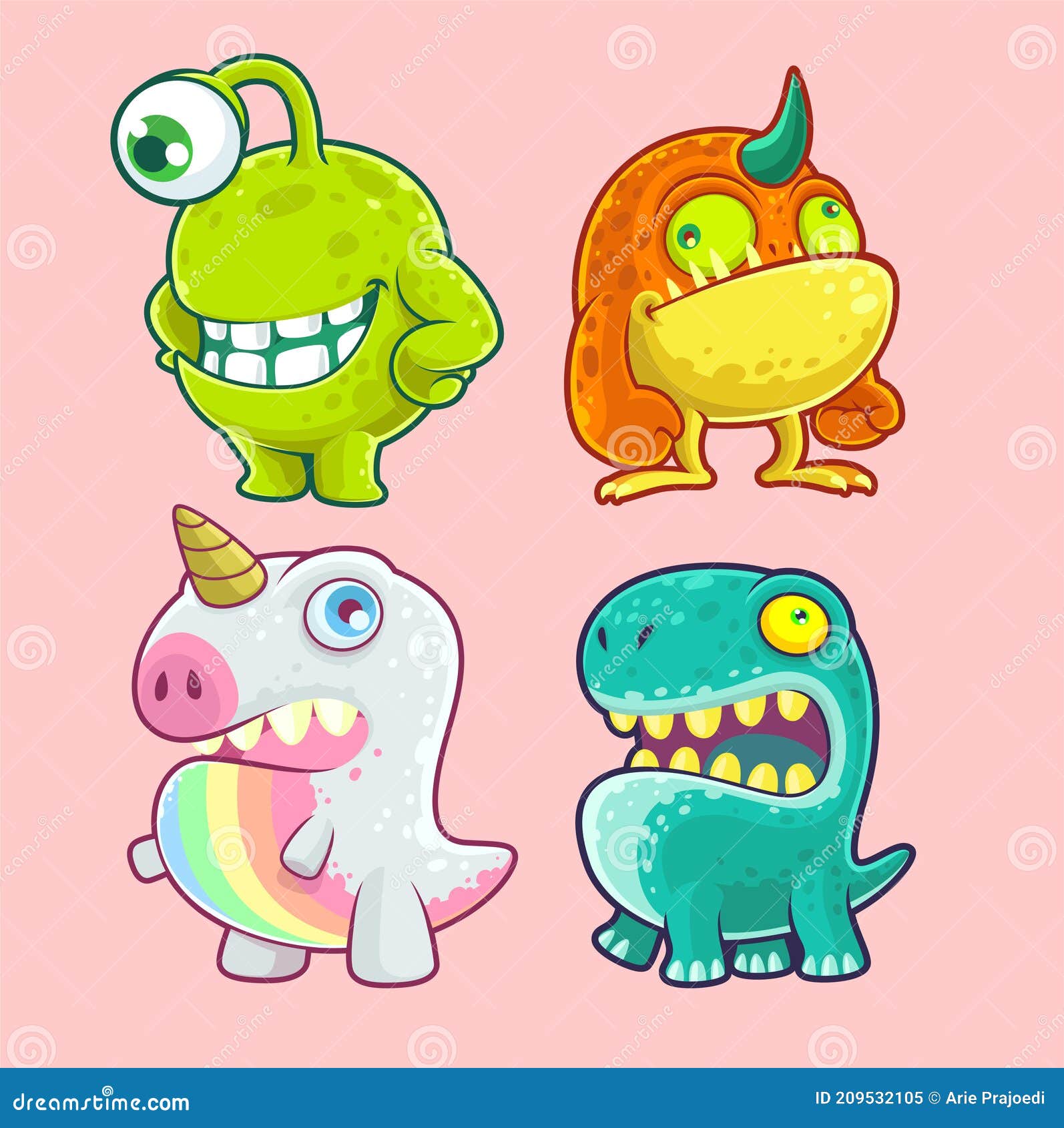 Cute Monster Character Set 1 Stock Illustration - Illustration of cute, rainbow: 209532105 Cute Monster Character Set 1 Stock Illustration - Illustration of cute, rainbow: 209532105