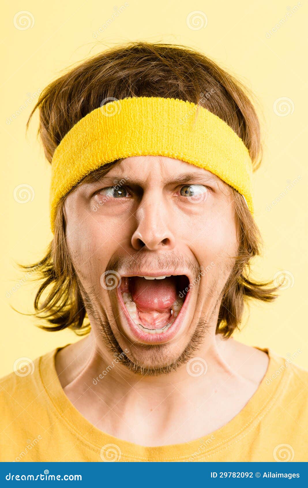 Funny Man Portrait Real People High Definition Yellow Background ...