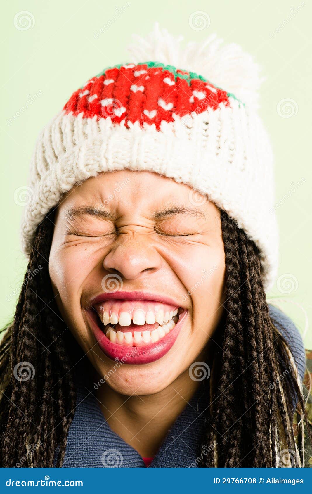 Funny Woman Portrait Real People High Definition Green Backgroun