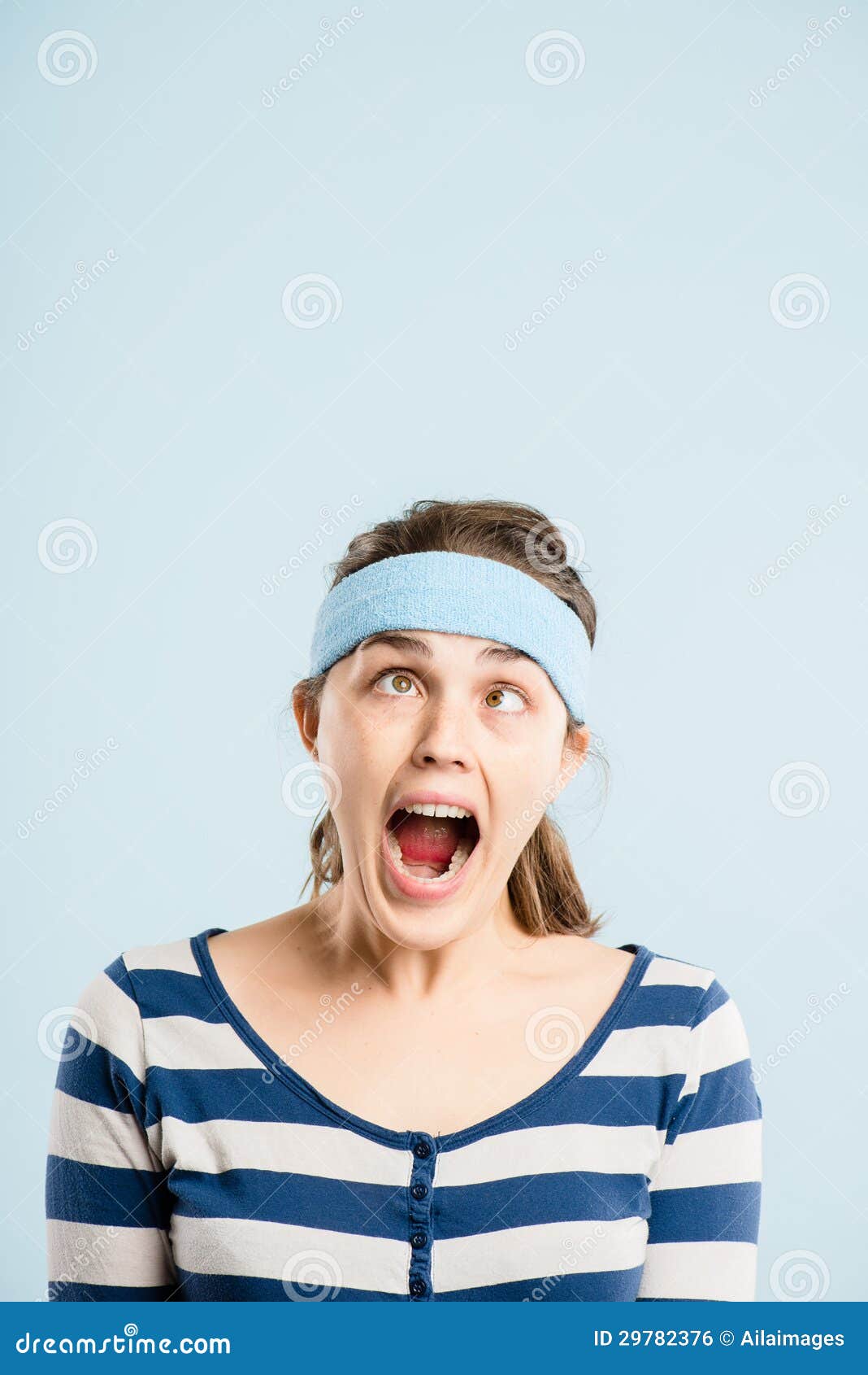 Funny Woman Portrait Real People High Definition Blue Background Stock Photo Image of blue