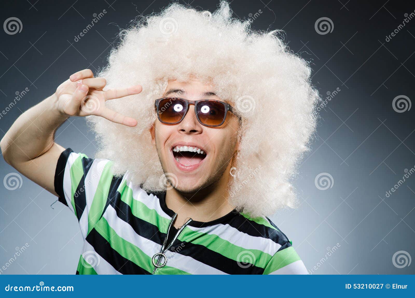 Funny Man with Afro Hairstyle on White Stock Image - Image of curly,  background: 53210027