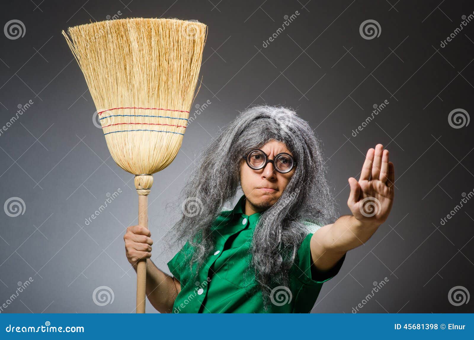 Funny man with brush stock photo. Image of mess, october 45681398