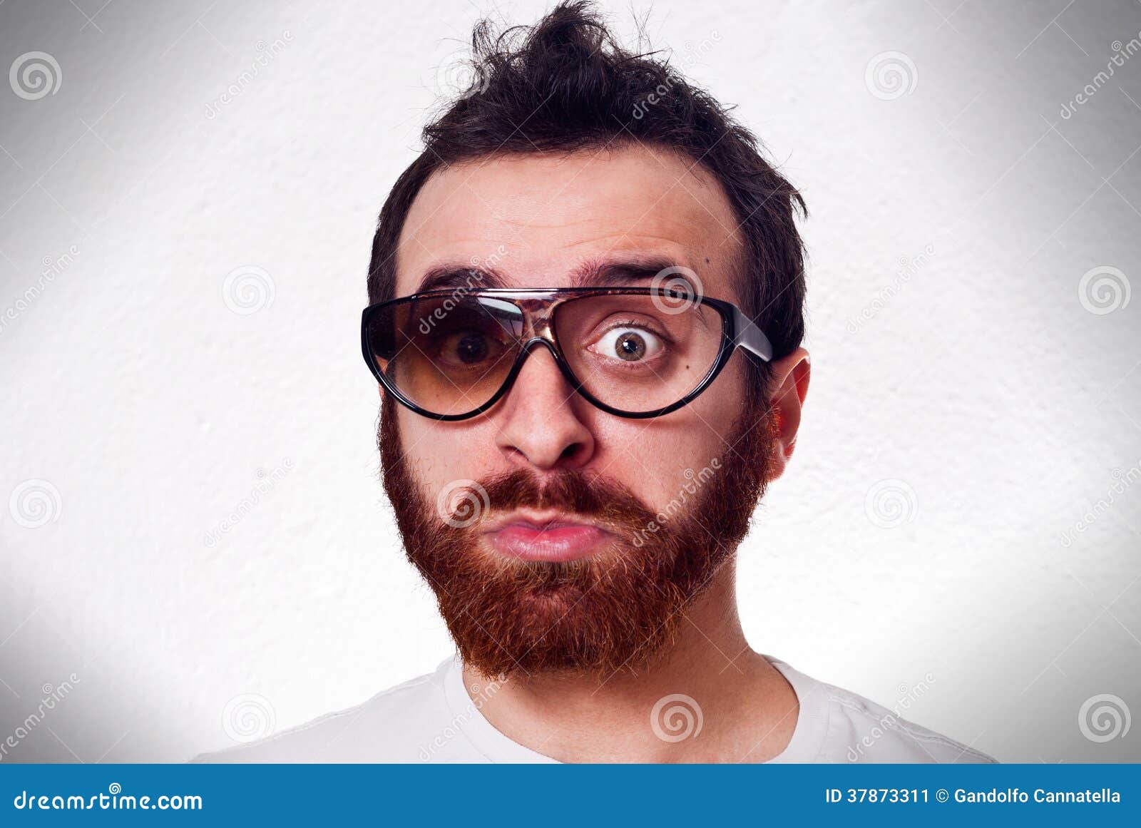Funny Man With Fancy Broken Glasses Stock Image Image 37873311