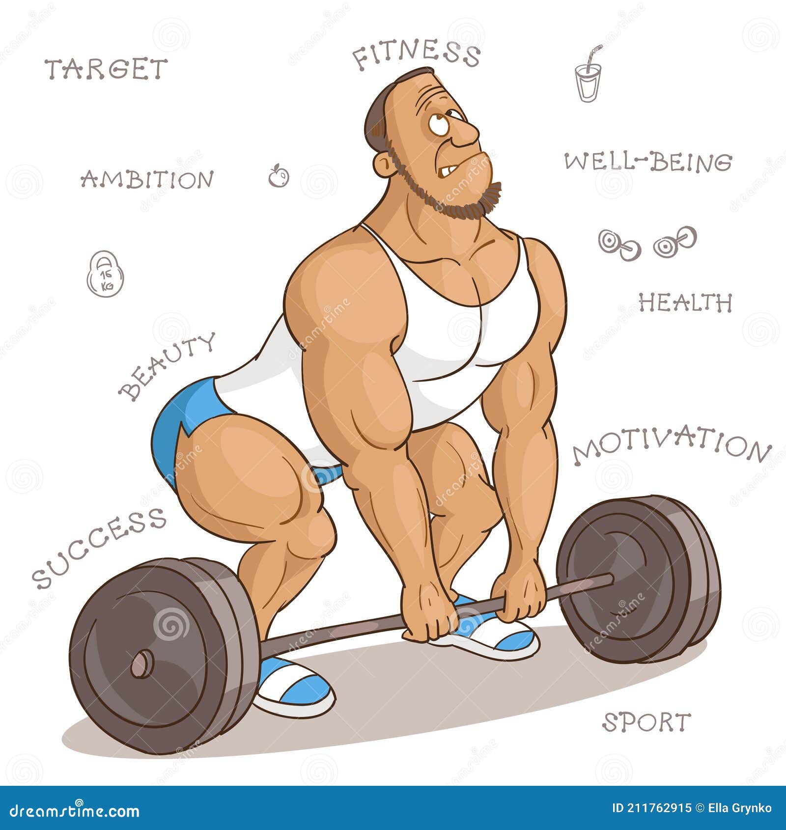 Funny Man in a Fitness Class Stock Vector - Illustration of exercise,  criticism: 211762915