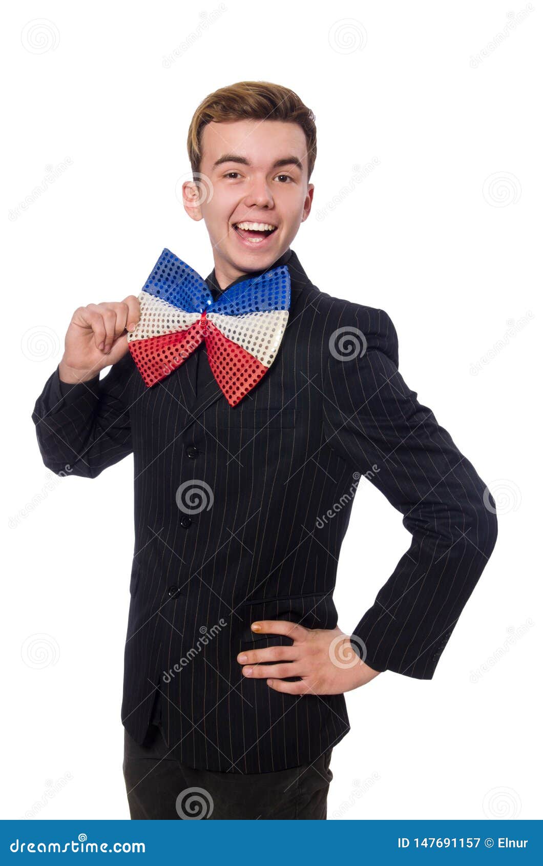 The Funny Man with Giant Bow Tie Stock Image Image of extravagant