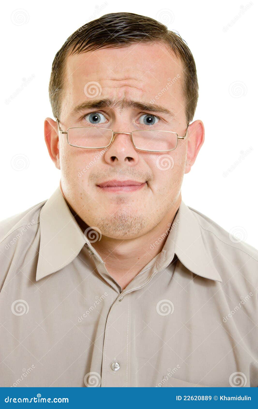 Funny man in glasses stock image. Image of faces, head 22620889