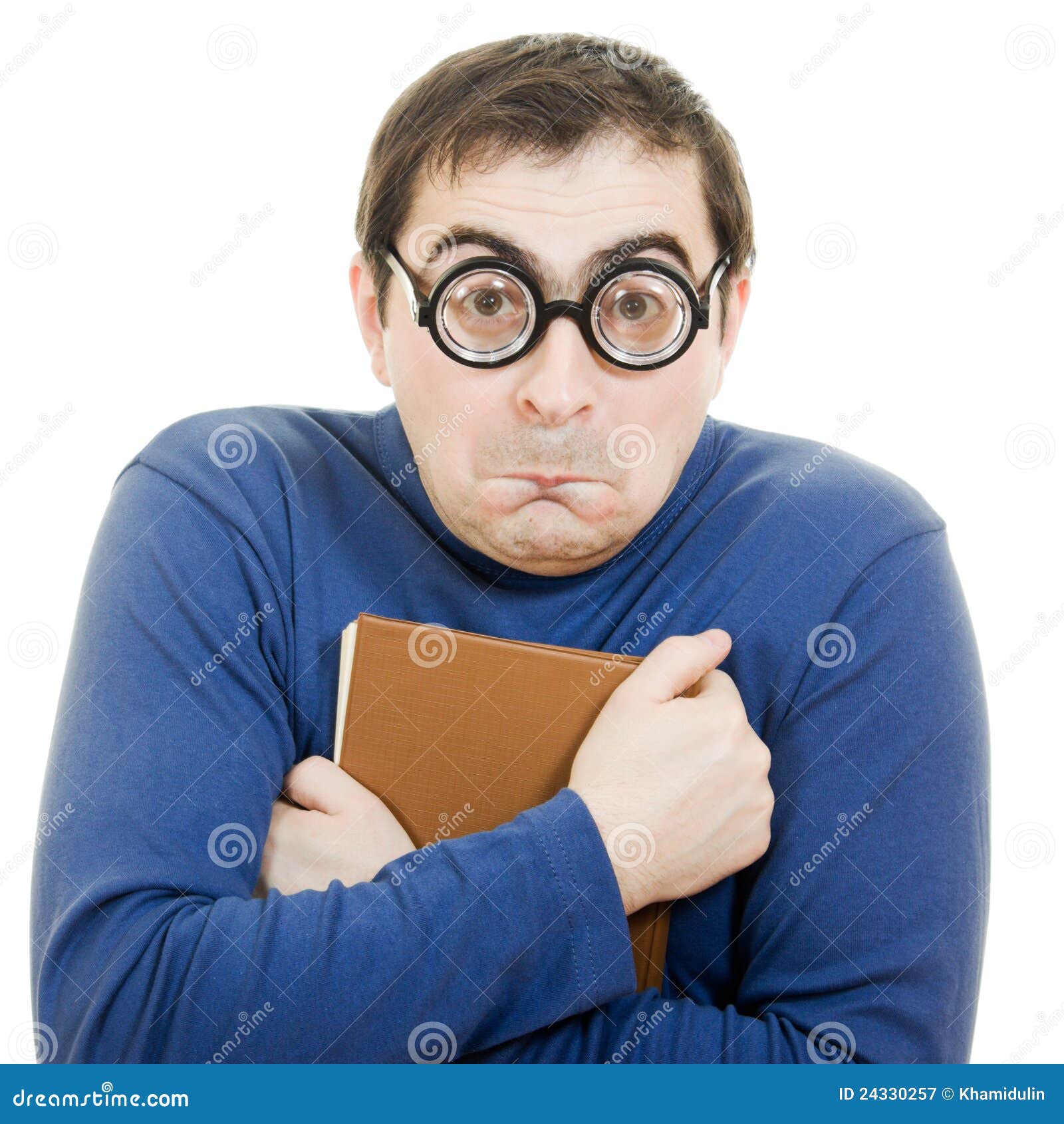 Funny man in glasses stock image. Image of happy, mouth 24330257