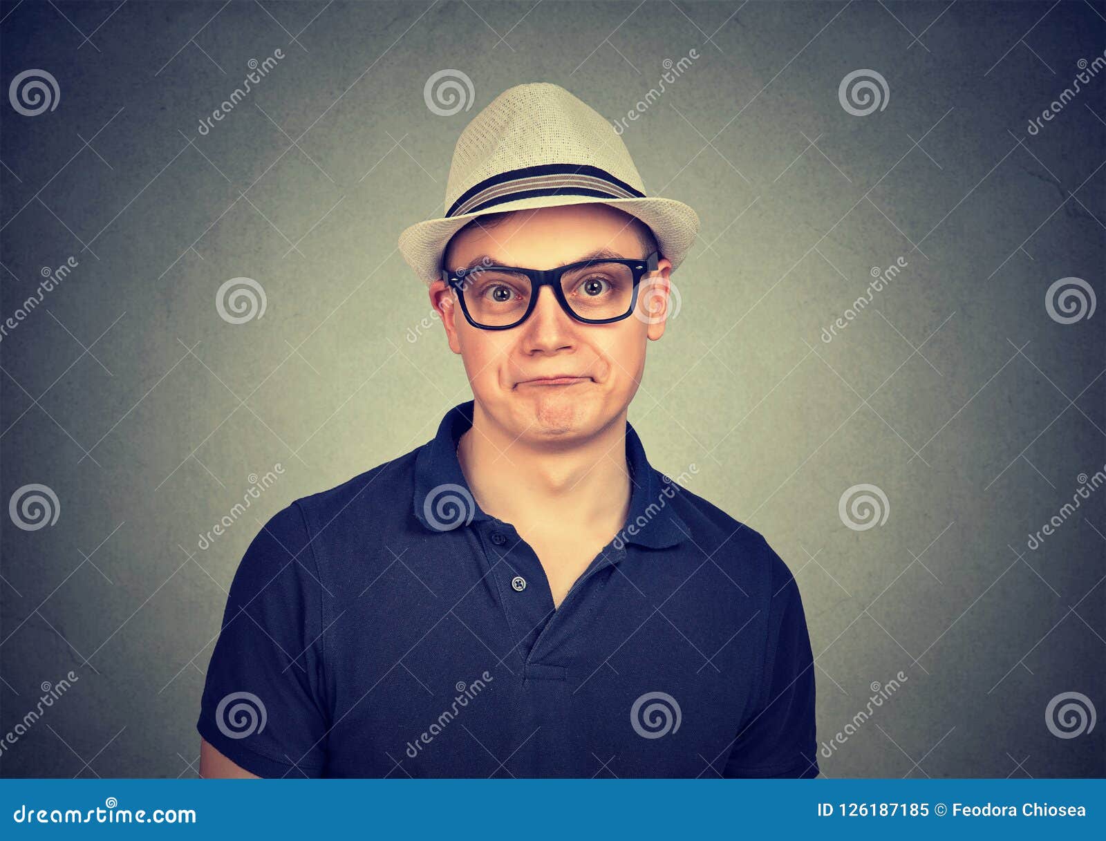 Funny Man in Glasses Making Grimace Stock Image Image of cool