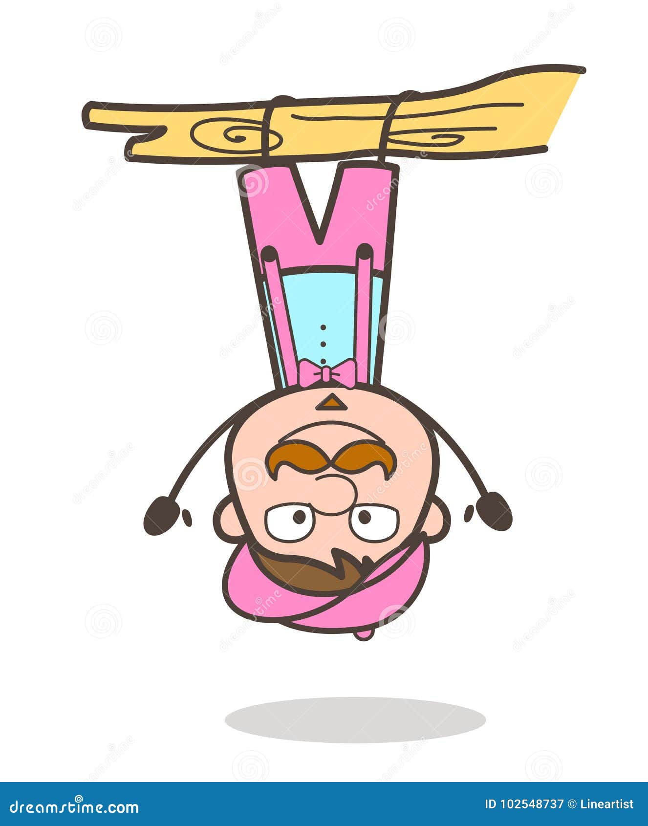 Funny Man Hanging Upside Down Vector Illustration Stock Illustration -  Illustration of upside, buyer: 102548737