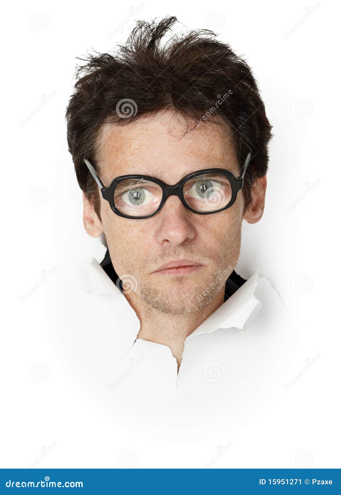 funny man in an old-fashioned spectacles