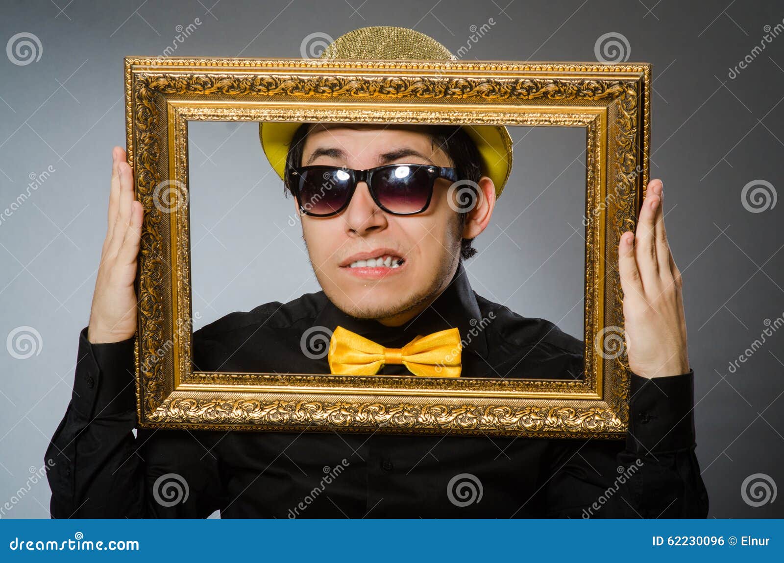The Funny Man with Picture Frame Stock Photo Image of frame