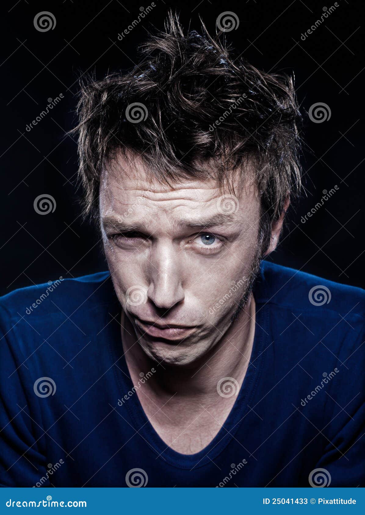 Funny Man Portrait Frowning Doubtful Stock Image - Image of funny ...