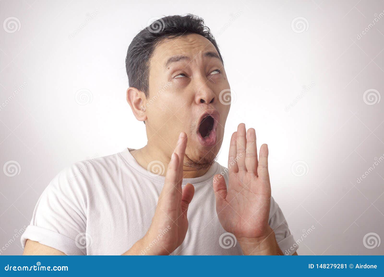 Funny Man Shouting And Yelling Stock Image Image Of Hands Adult 148279281