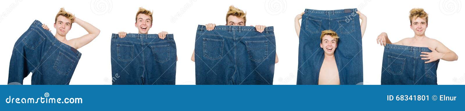 The Funny Man with Trousers Isolated on White Stock Image - Image of ...