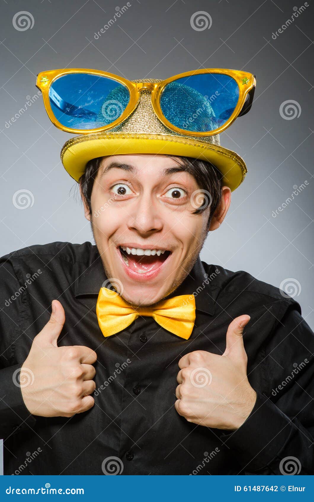 The Funny Man with Vintage Hat Stock Photo Image of joke, bombin 61487642