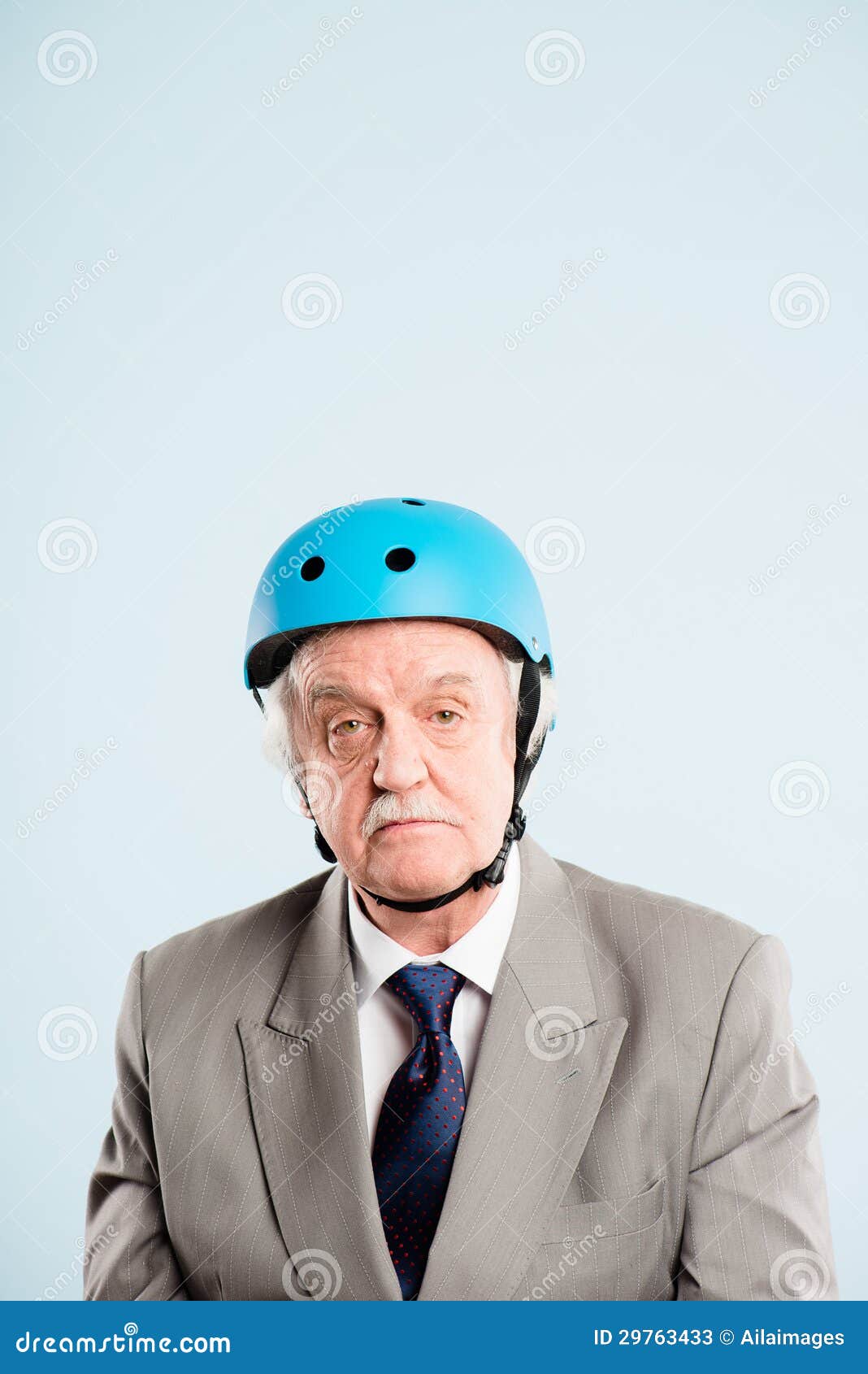 Funny Man Wearing Cycling Helmet Portrait Real People High Definition