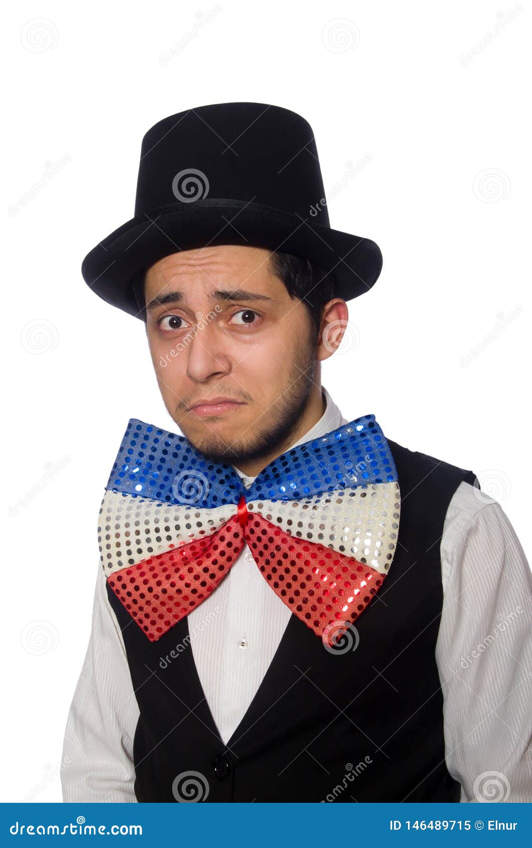 The Funny Man Wearing Giant Bow Tie Stock Image Image of fool, funny