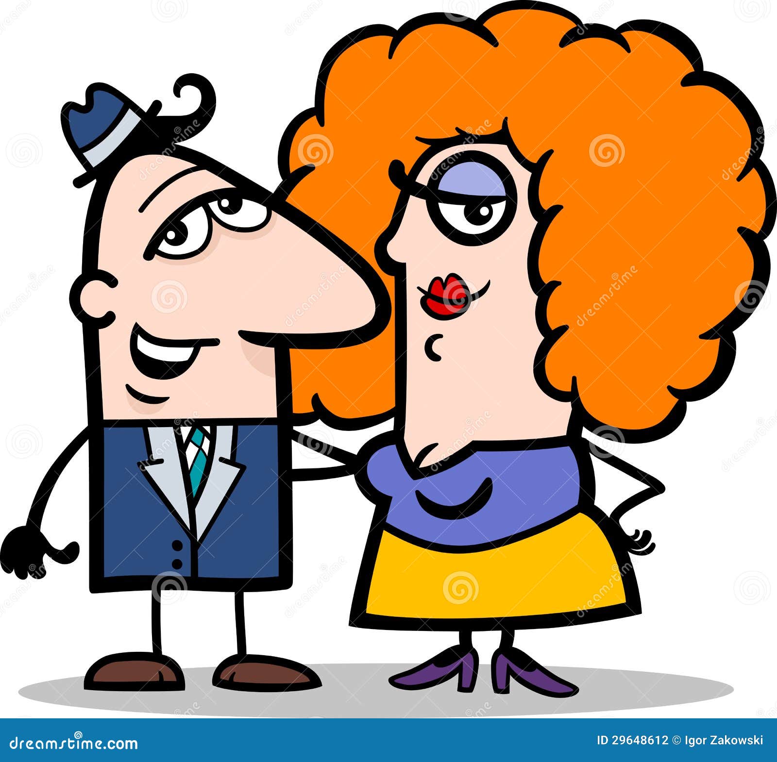 Funny Man and Woman Couple Cartoon Stock Vector - Illustration of ...