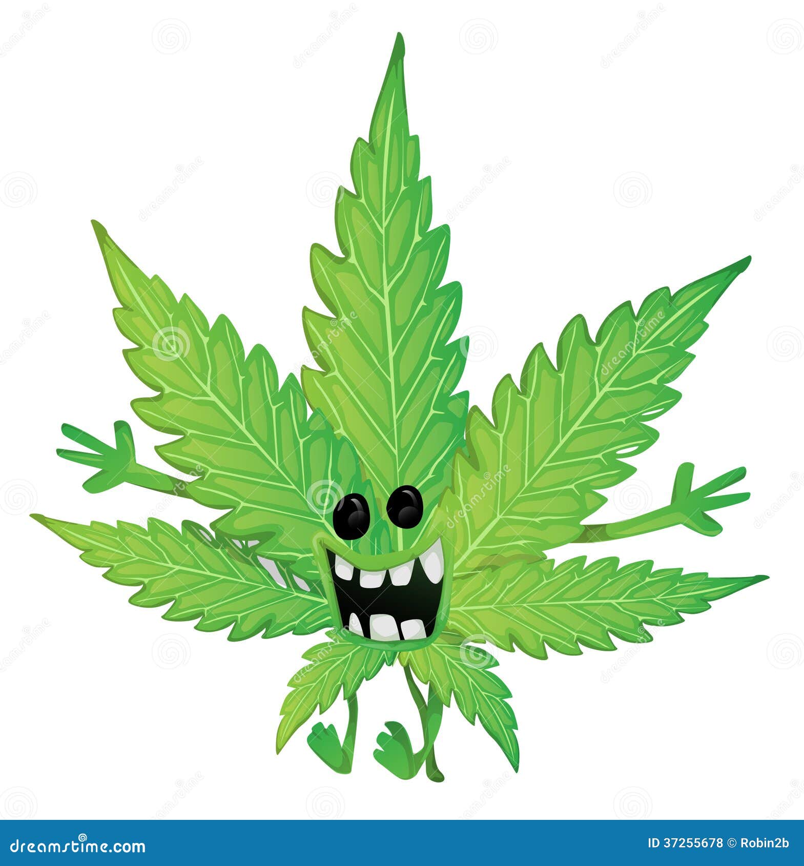 Cartoon Weed Leaf - Фото база