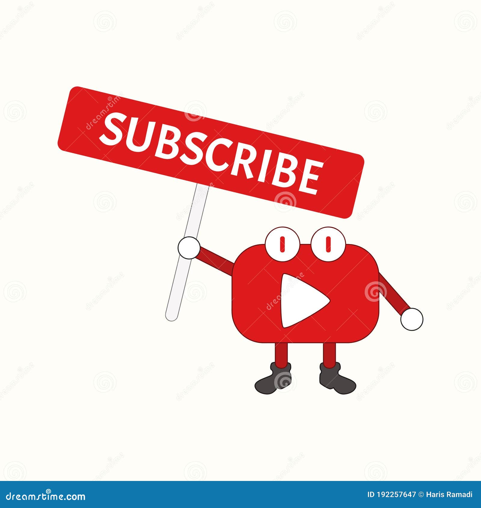 funny mascot youtube channel subscribe button