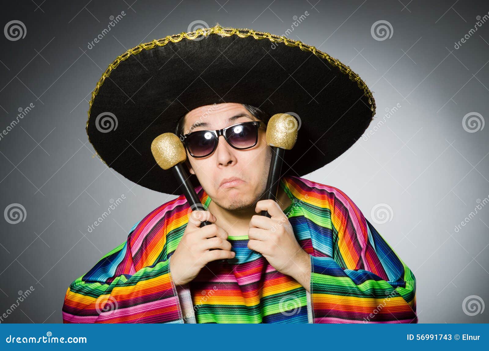 The Funny Mexican Singing in Karaoke Stock Image Image of night, humor 56991743