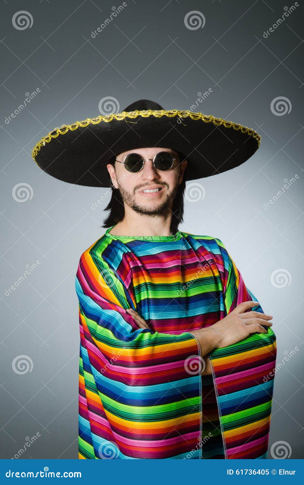 The Funny Mexican Wearing Sombrero Hat Stock Image Image of funny