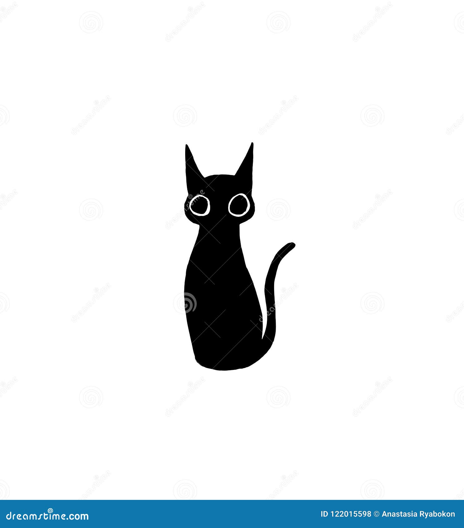 Funny Minimalistic Cat Drawing Vector Illustration Stock Vector ...