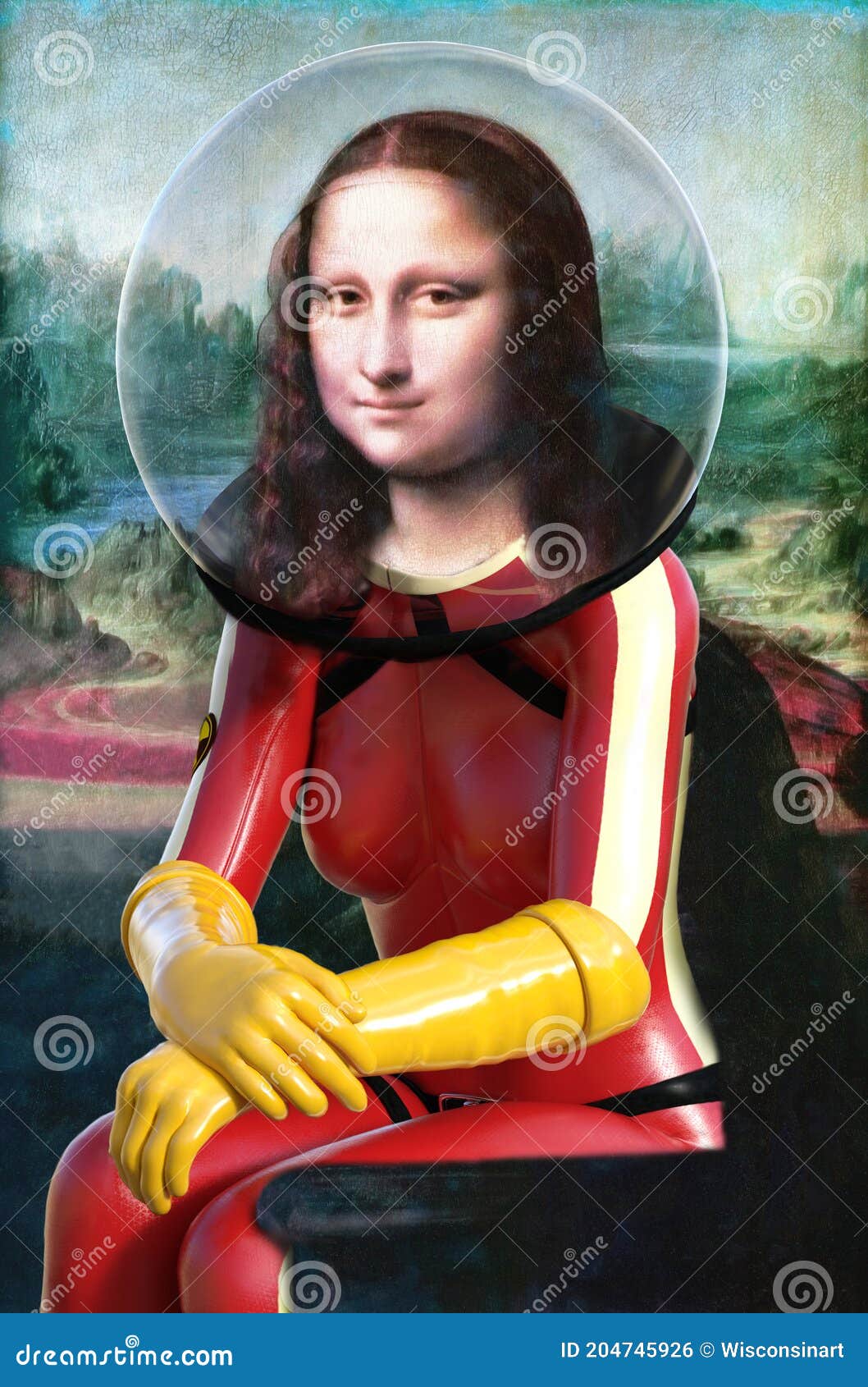 Funny Mona Lisa, Astronaut Spacesuit Stock Photo - Image of vintage, style: 204745926 Funny Mona Lisa, Astronaut Spacesuit Stock Photo - Image of vintage, style: 204745926