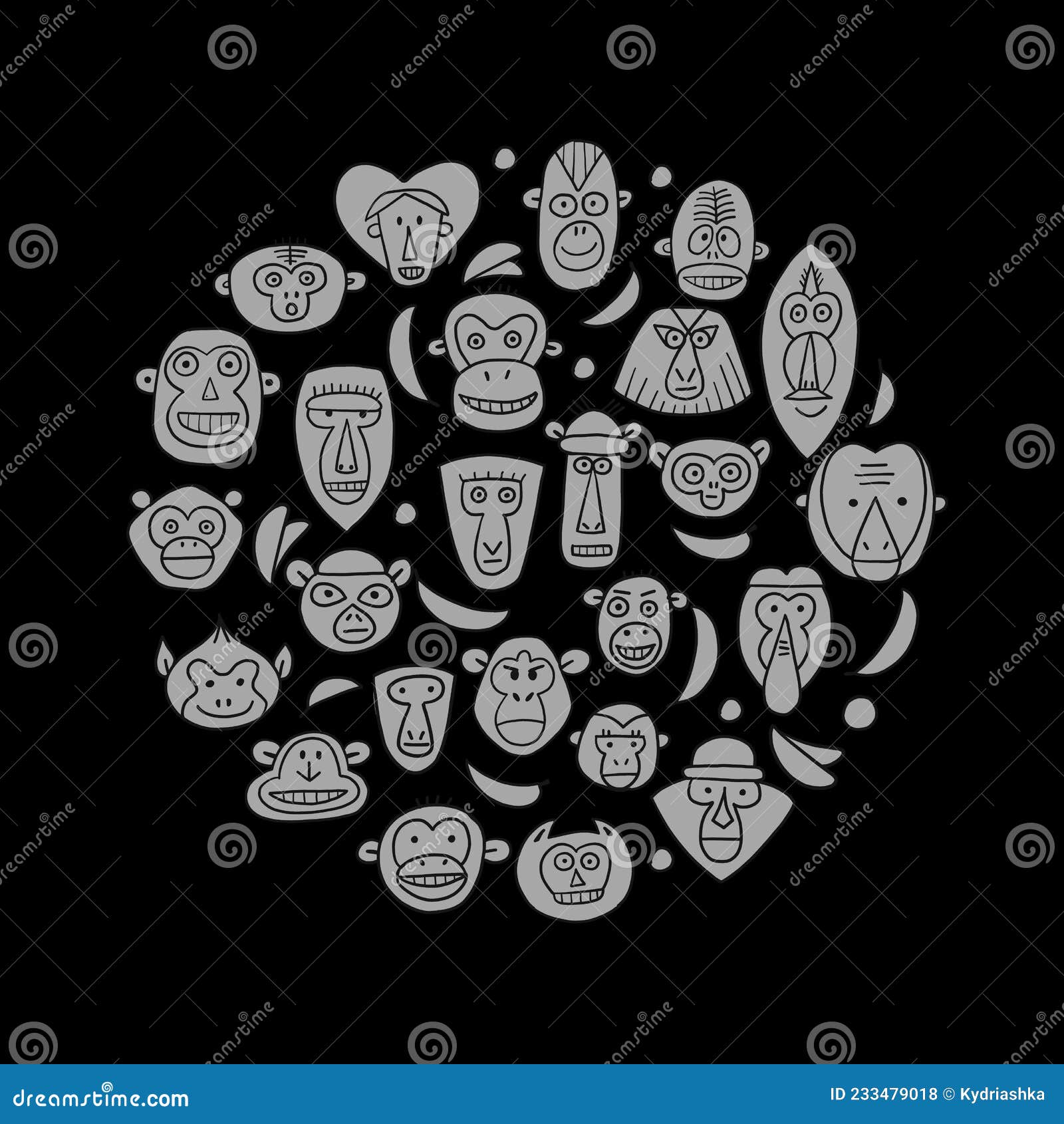 Pillow Cover Happy big family smiling together, drawing sketch - PIXERS.US