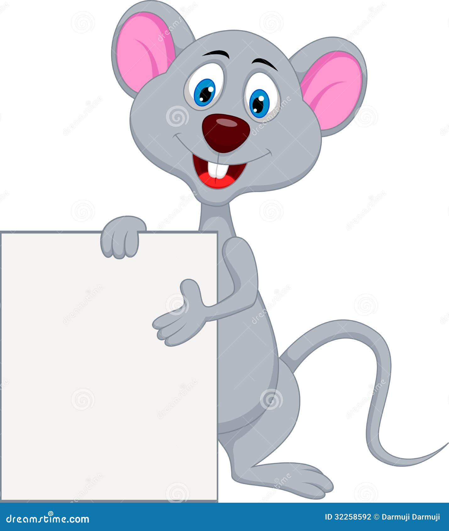 Funny Mouse Cartoon With Blank Sign Stock Photography - Image: 32258592