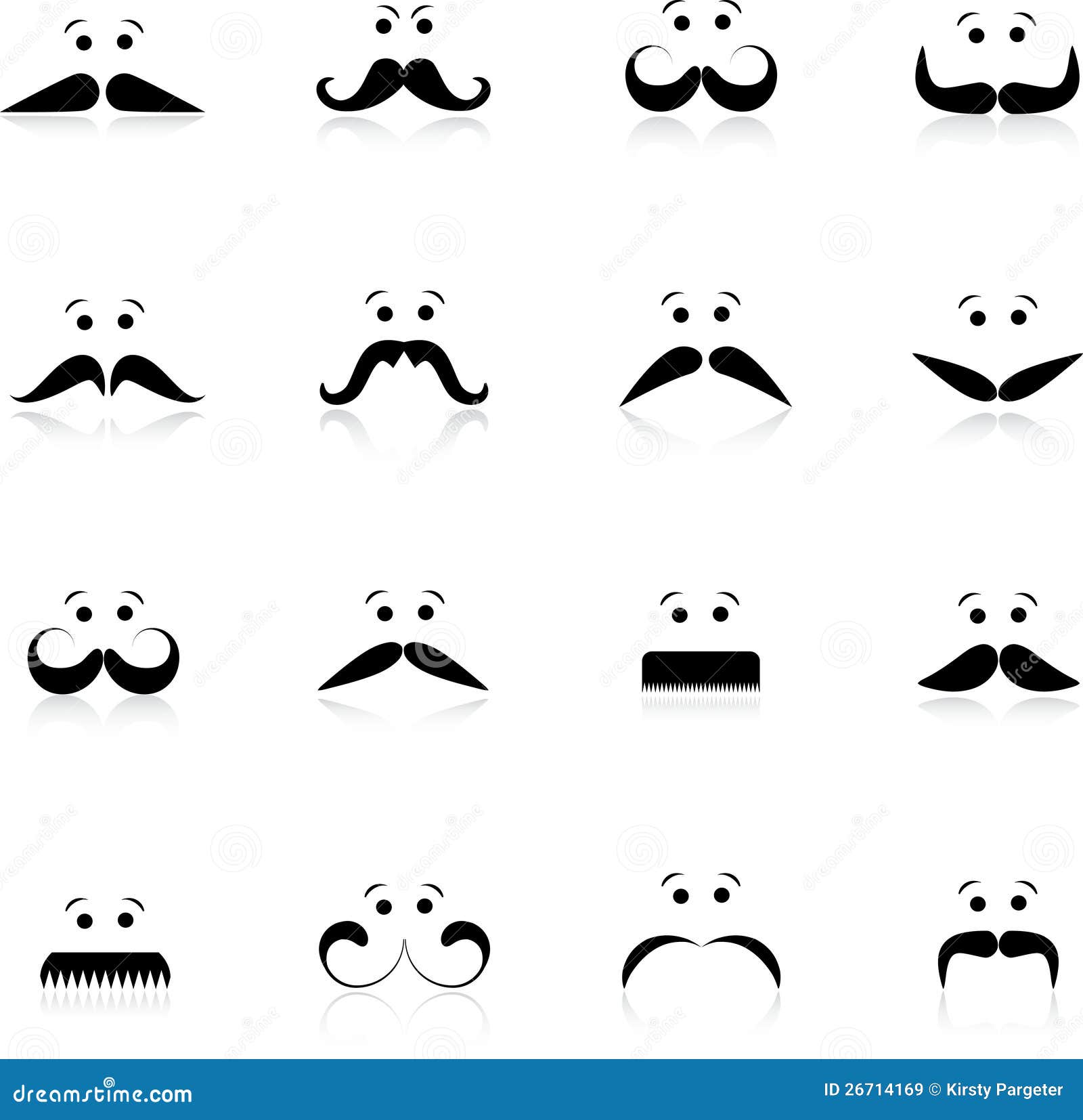 Funny moustache faces stock vector. Illustration of vector 26714169
