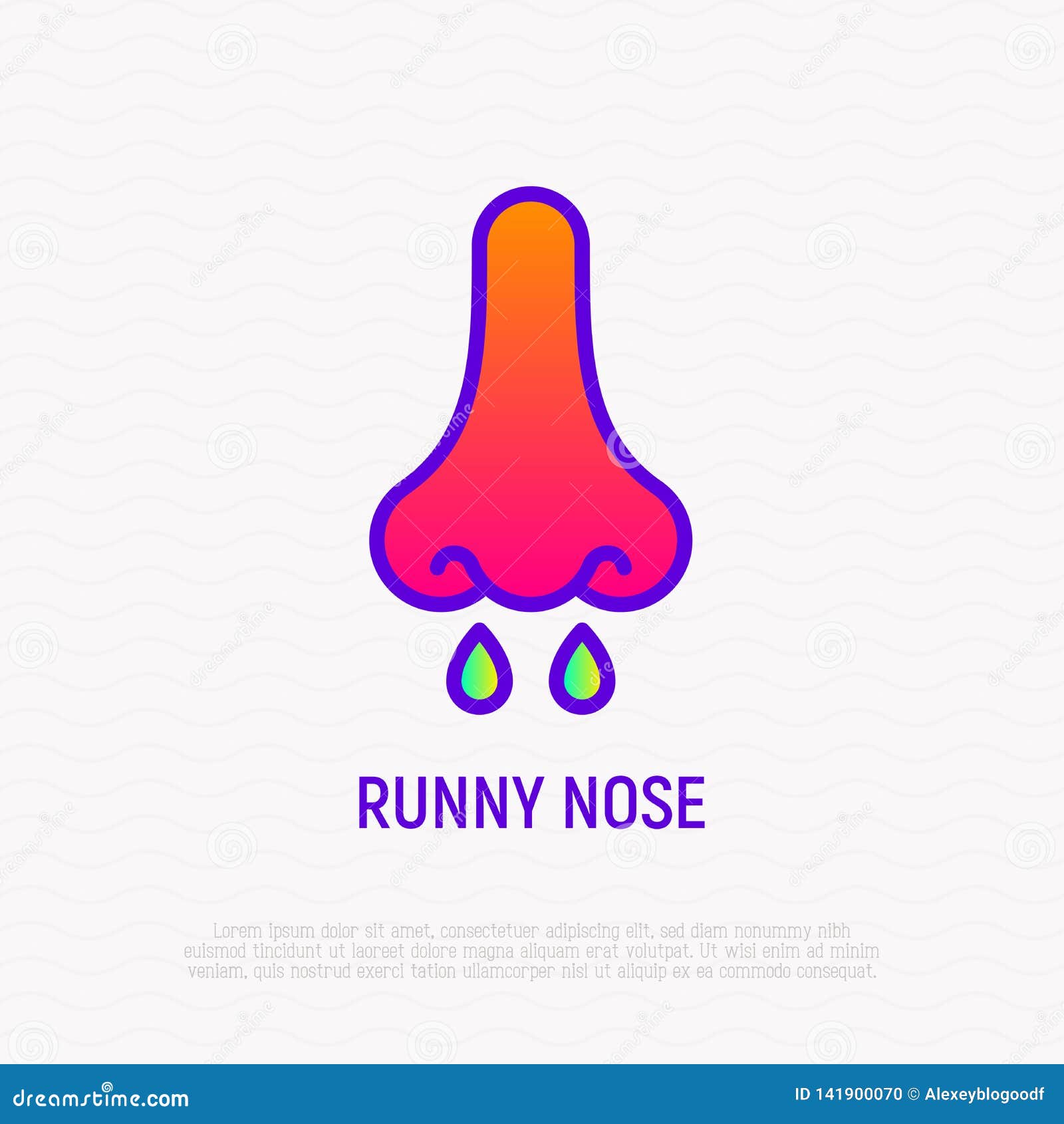 Funny nose thin line icon stock vector. Illustration of human 141900070
