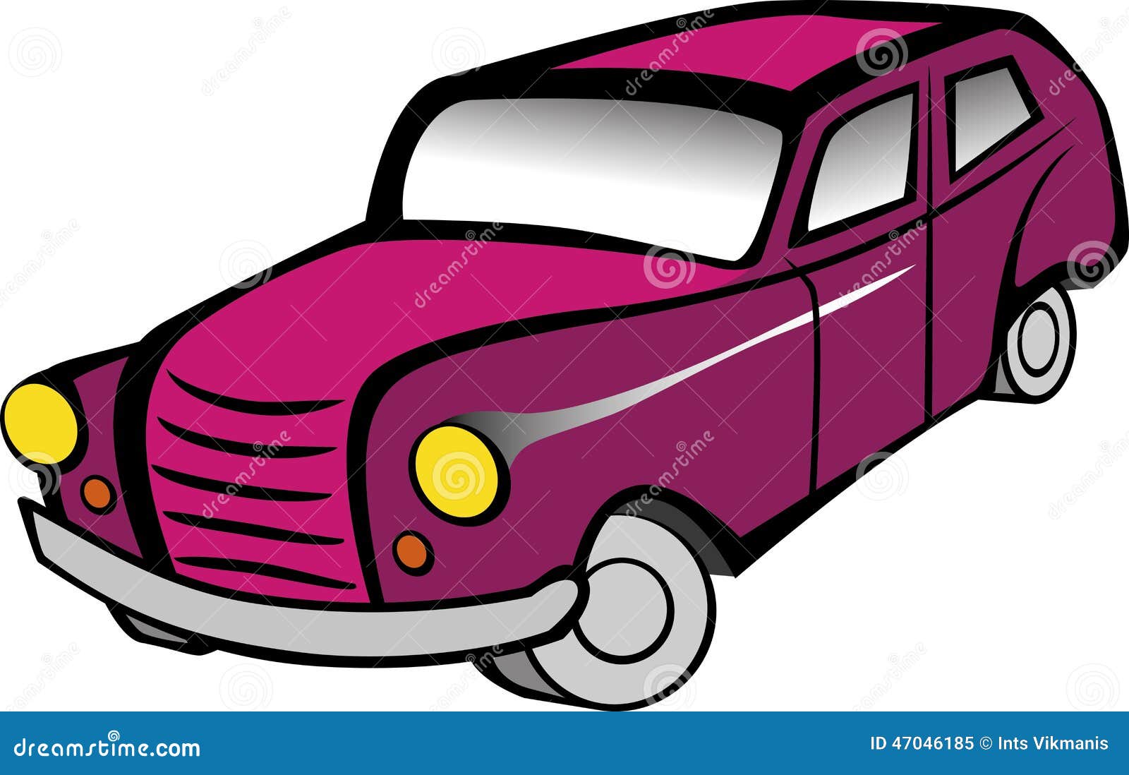 Funny old car cartoon stock vector. Illustration of black - 47046185