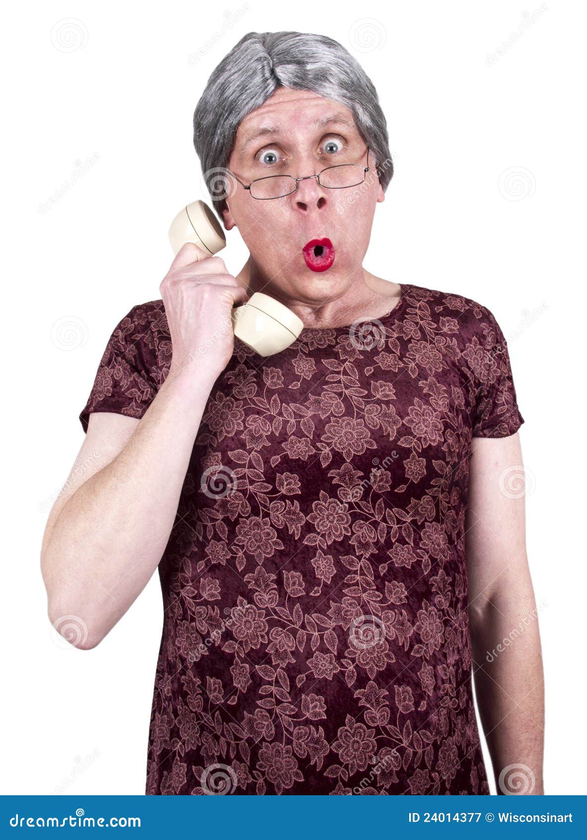 funny old mature senior woman talk gossip phone