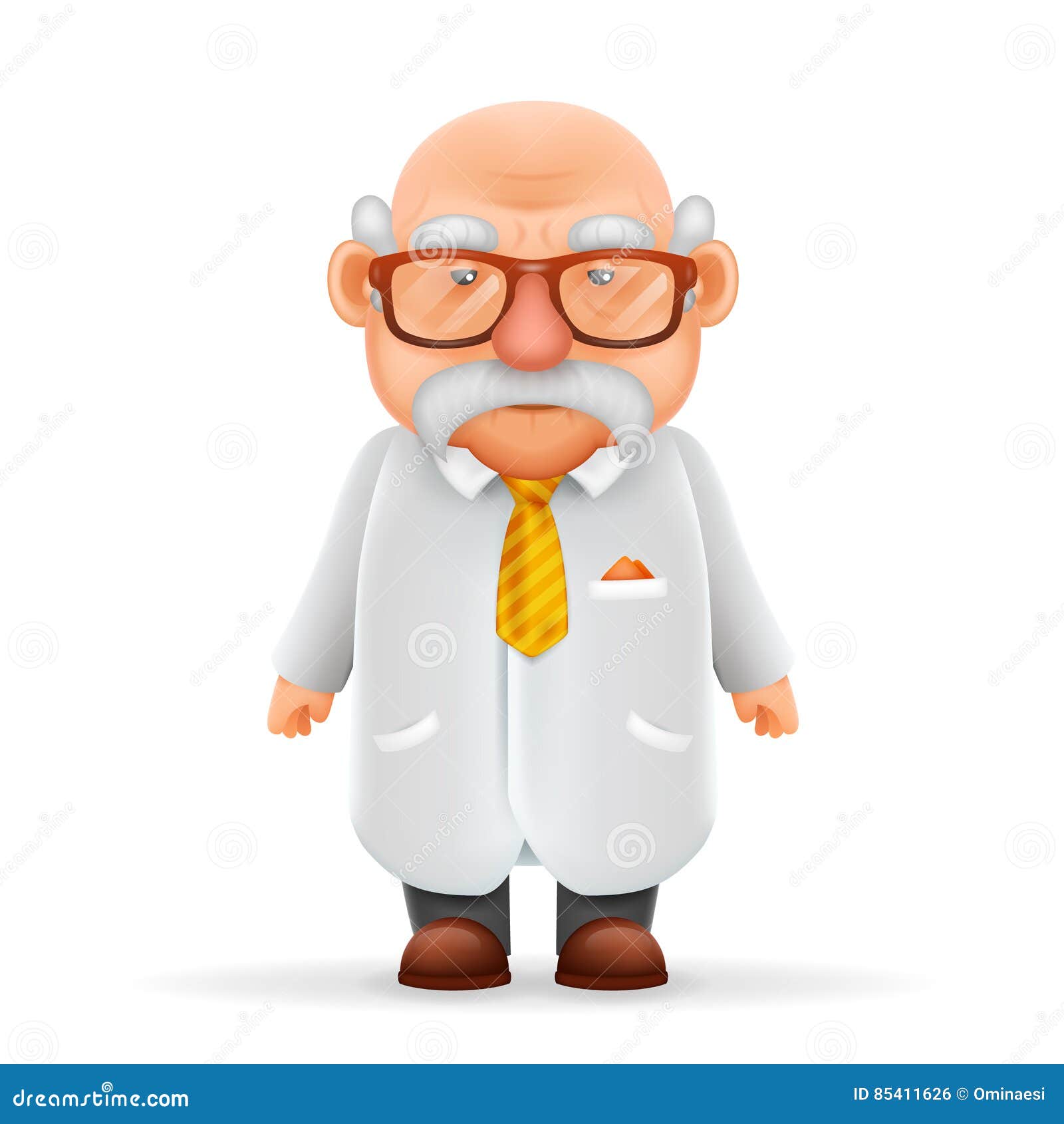 Funny Old Wise Scientist Grandfather Pointing Thumbs Up 3d Realistic  Cartoon Character Design Isolated Vector Stock Vector - Illustration of  people, adult: 85411626