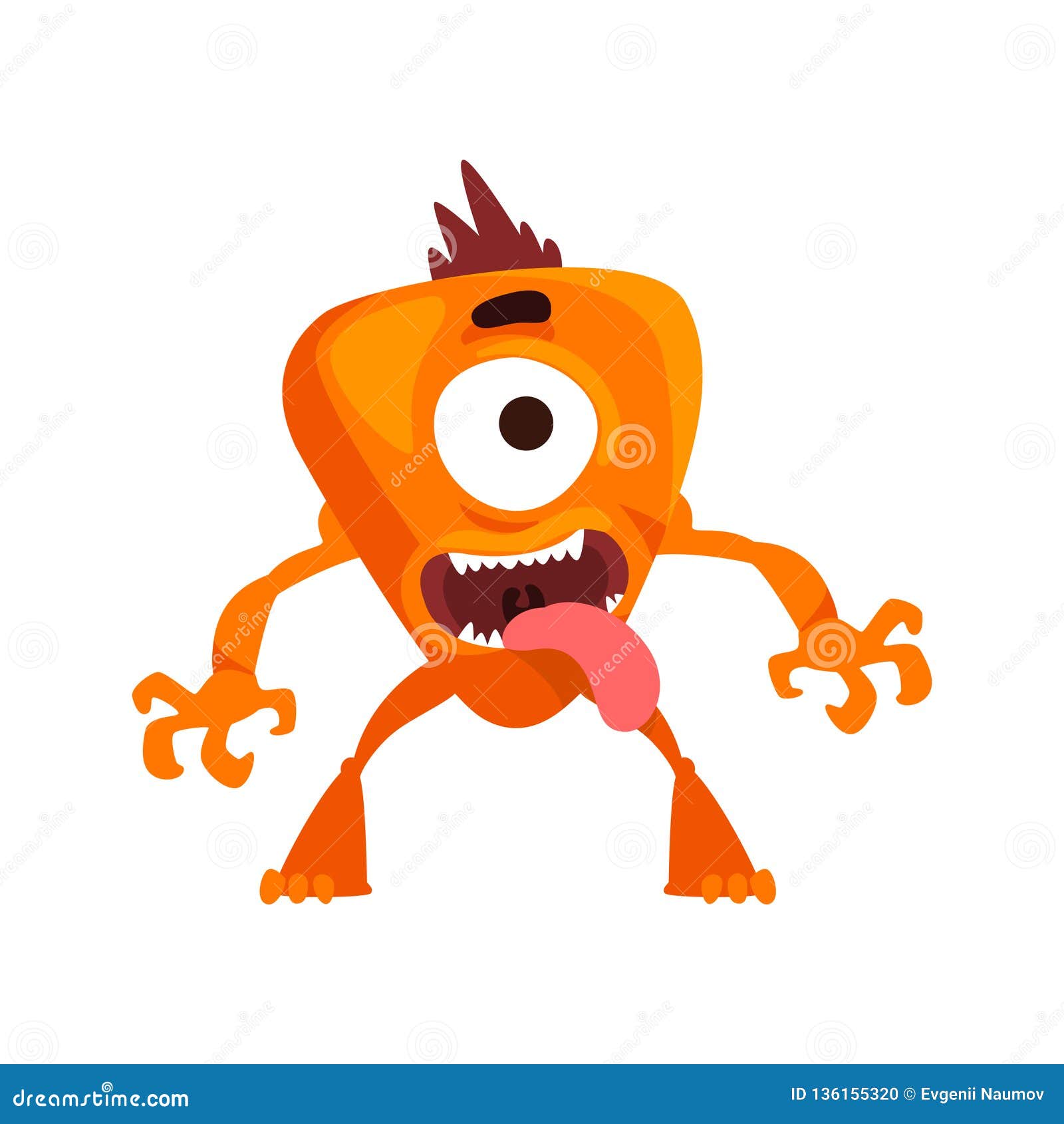 Funny One Eyed Monster with Its Tongue Out, Fabulous Creature Cartoon  Character Vector Illustration Stock Vector - Illustration of eyes, bright:  136155320