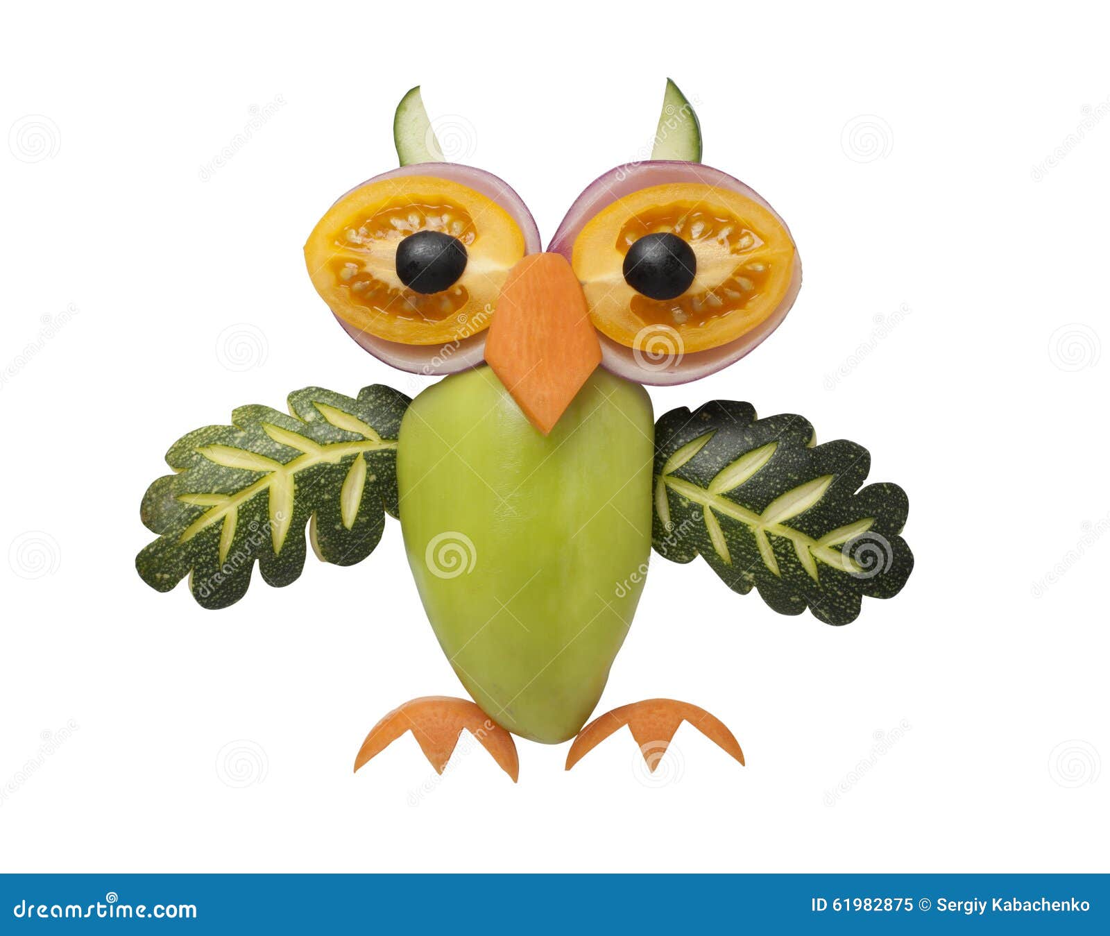 Funny Owl Made of Vegetables Stock Image Image of food, wild 61982875