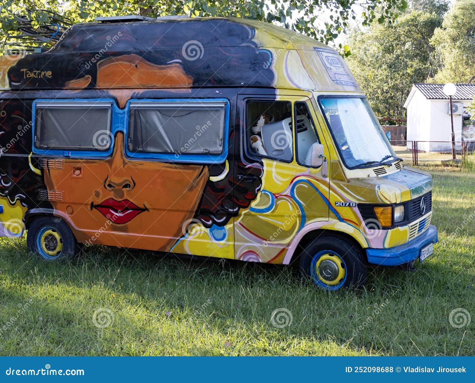 Funny Painted Camper Van. Albania Editorial Stock Photo - Image of classic, hippy: 252098688 Funny Painted Camper Van. Albania Editorial Stock Photo - Image of classic, hippy: 252098688