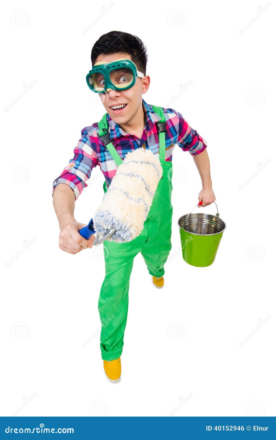 Funny painter stock photo. Image of glasses, domestic 40152946