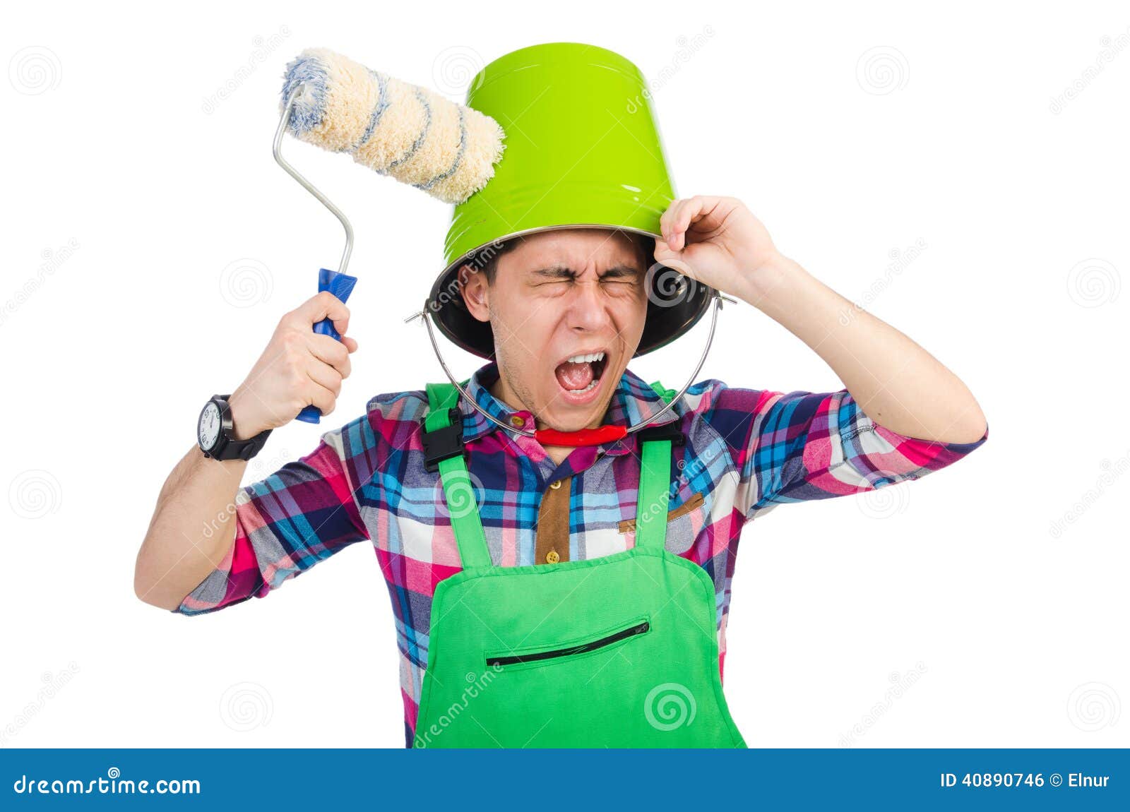 Funny painter stock photo. Image of glasses, brush, professional 40890746