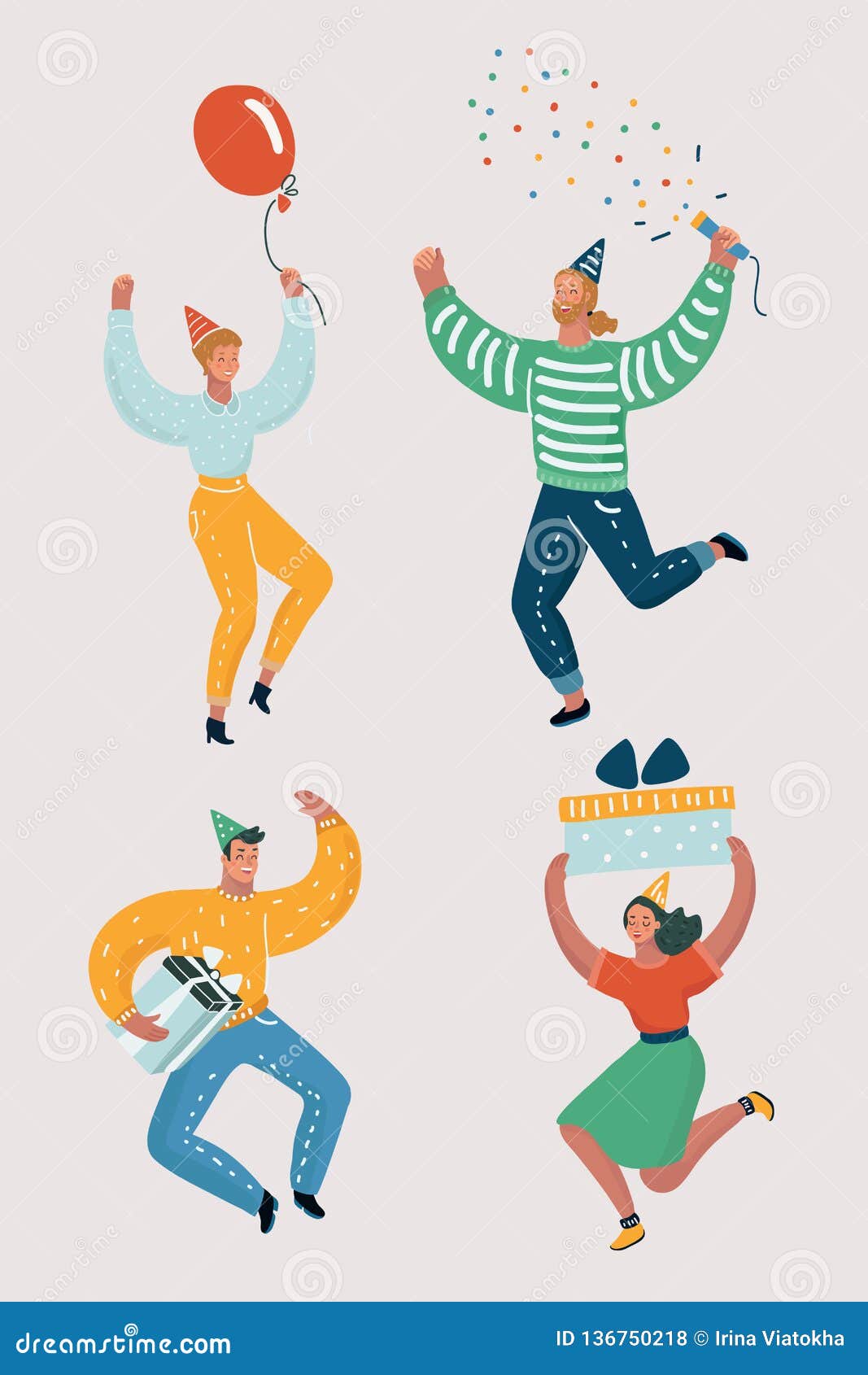 Funny people dancing. stock vector. Illustration of cartoon - 136750218